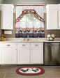 Ben&Jonah Collection Rooster - Printed Tier and Swag Window Curtain Set - 57x36 - Burgundy