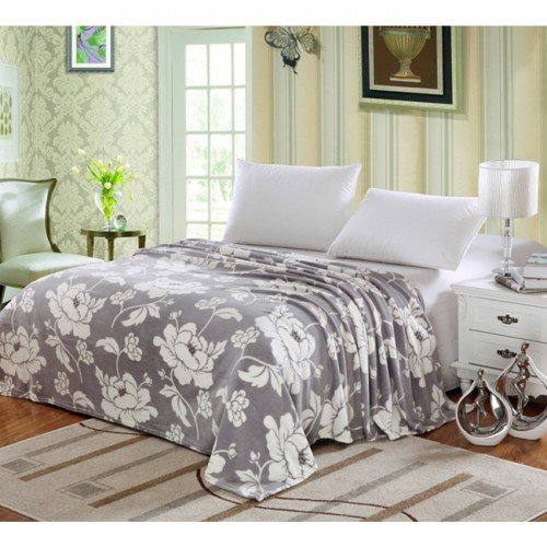 Ben&Jonah Designer Plush King MadisonÂ Micro Fleece Jacquard Blanket -Grey