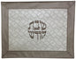 Ben and Jonah Challah Cover Vinyl-Faux Croc Skin Grey Center Geometric Pattern