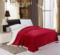 Simple Elegance Luxurious Reversible Sherpa Lining Carved Velboa Blanket - Queen (Scarlet Red)