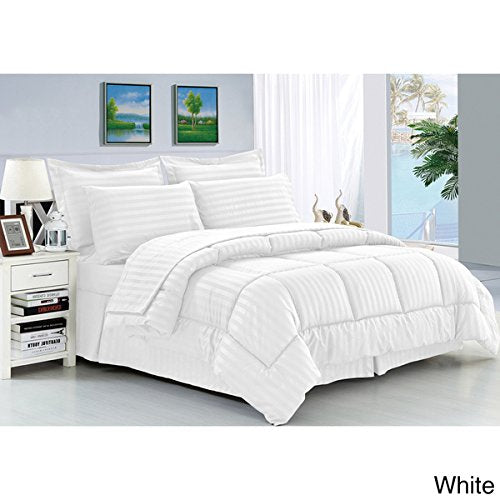 Ben&Jonah Designer Plush Queen 5 Piece Down Alternative Comforter Set - White