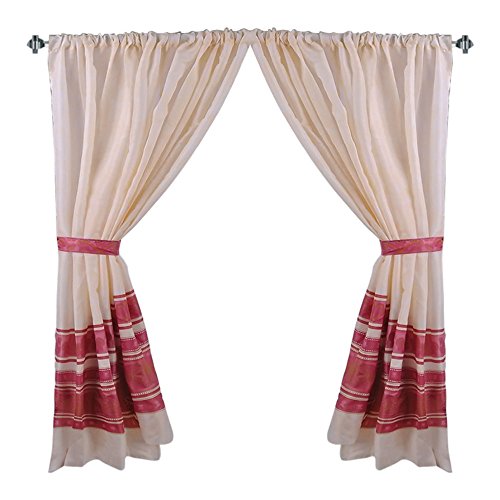 Park Avenue Deluxe Collection Park Avenue Deluxe Collection  inch Fleur inch  Fabric Window Curtain in Burgundy