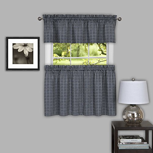 Ben&Jonah Collection Sydney 58x36 Window Curtain Tier Pair - Grey
