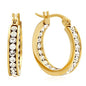 Lady's 18K Gold Plated Stainless Steel Hoop Earrings with Swarovski Elements Crystals