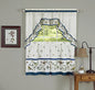 Park Avenue Collection Love Birds Printed Tier and Swag Set - 57x36 Tier Pair/57x30 Swag - Blue