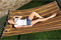 Patio Bliss Oversized Hammock with Spreader Bars and Pillow DOUBLE LAYER - Calista Cabernet (Brown & Yellow Stripe)