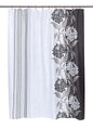 BenandJonah Collection Fabric Shower Curtain 70 x 72 inch  Floral Design Black Color
