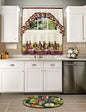 Ben&Jonah Collection Chardonnay - Printed Tier and Swag Window Curtain Set - 57x36 - Burgundy