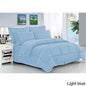 Ben&Jonah Designer Plush Queen 8 Piece Set: Embossed Dobby Stripe Microfiber Bed In A Bag -Lt.Blue