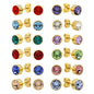 Lady'S 18K Gold Plated Stud Earrings With February Swarovski Elements Amethyst Birthstone