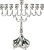Lamp Lighters Ultimate Judaica Silver Plated Menorah - Â 8 inch  H X 6.5 inch  W