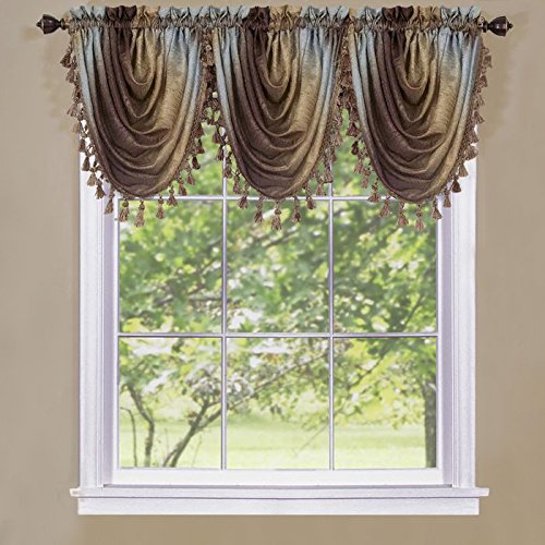 Park Avenue Collection Ombre Waterfall Valance - Chocolate