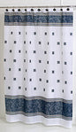 BenandJonah Collection Fabric Shower Curtain 70 x 72 inch  Elegant Squares Black