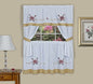 Ben&Jonah Collection Rose Embellished Cottage Window Curtain Set 58x24