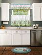 Ben&Jonah Collection Hamptons Printed Tier and Valance Window Curtain set 58x24 Tier Pair and 58x13 Valance - Sand