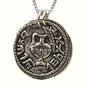 Silver Coin Pendant - Chain 19 inch  Pendant 11/16 inch  D