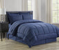 Ben&Jonah Queen Size 8Â Piece Vine Down Alternative Bed N BagÂ  (86 inch  x 86 inch ) - Navy