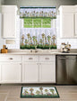 Ben&Jonah Collection Home Sweet Home Printed Tier and Valance Window Curtain set 58x36 Tier Pair and 58x13 Valance - Multi