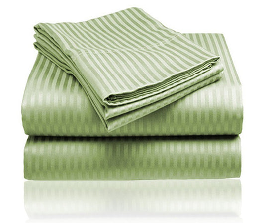 Cozy Home 1800 Series Embossed Striped 4-Piece Sheet Set King - Sage