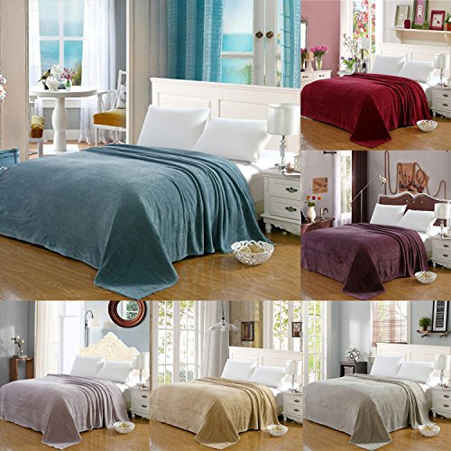 Ben&Jonah Designer Plush King Sateen Stripe Blankets -Coffee