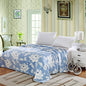 Plush Comfort Floral Microplush Blanket - Blue (King)