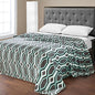 Ben&Jonah Designer Plush Full LaurenÂ Micro Fleece Jacquard Blanket -Grey Geometric