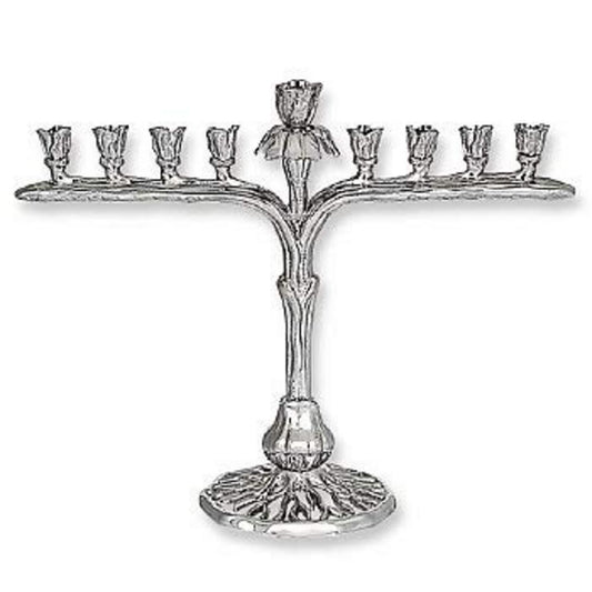 Ben&Jonah Iris Flower Silver Plated Menorah- 11 1/4' x 4 1/4" x 8 1/2"…