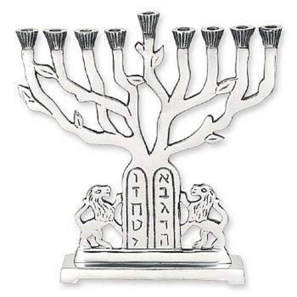 Ben&Jonah Lions of Judah Aluminum Metal Menorah…