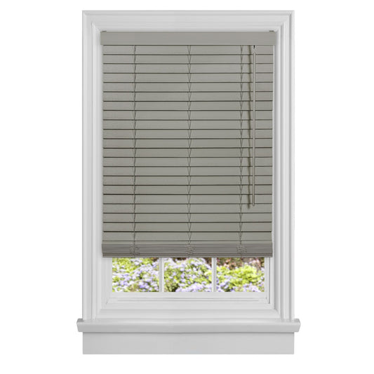 Traditional Elegance Cordless Madera Falsa 2" Faux Wood Plantation Blind 34x64 - Grey