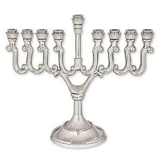Ben&Jonah Highly Polished Nickel Plated Aluminum Menorah