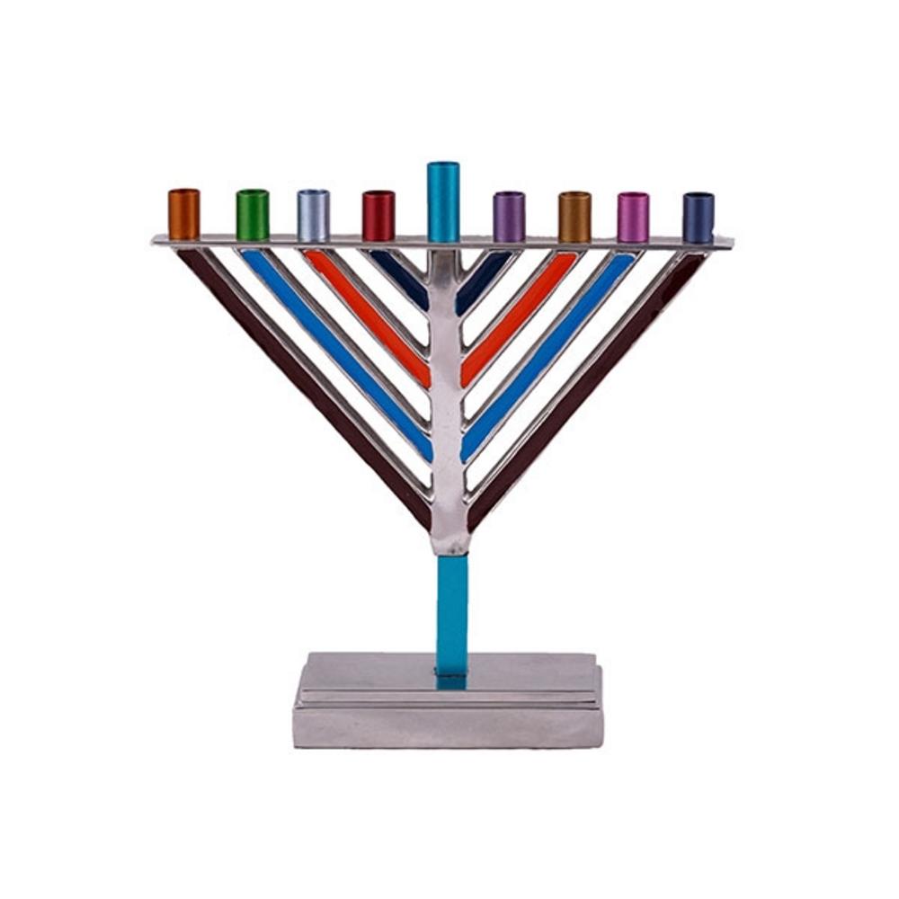 Ben&Jonah Small Chanukah Menorah - Chabad - Multicolor  7.5" x 6.4" x 2"