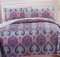 Comfortable Elegance Corazon di Amore Queen Size Reversible 3-Piece Quilt Set: 1 Quilt (86" x 86") and 2 Pillow Shams (20" x 26")