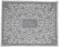Ben and Jonah Challah Cover- Full Embroidery -Silver Flowers - 19.75"W x 15.75"H