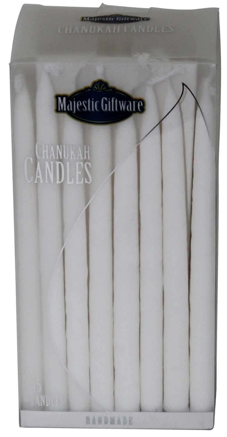 Ben&Jonah Chanukah Candles - Premium Collection - 45 Pack - White - 5"