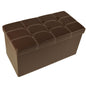 Traditional Elegance Collapsible Tufted Storage Ottoman - Brown Faux Leather 30x15x15