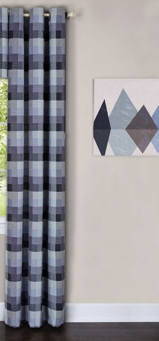 Traditional Elegance Yale - Window Curtain Panel w/6 Grommets - 42x63 Blue