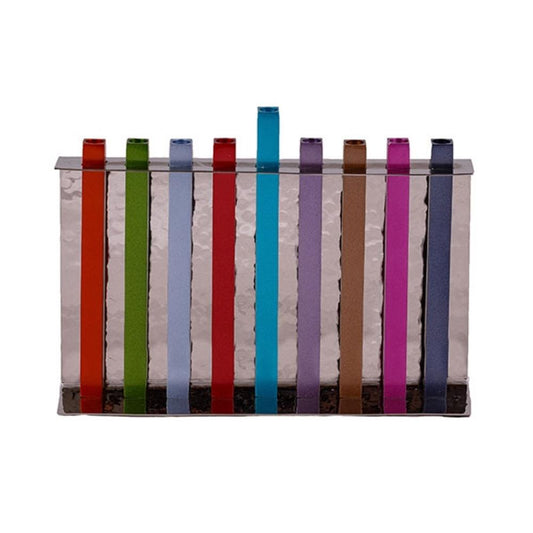 Ben&Jonah Chanukah Menrorah - Long Branches - Multicolor  -  9" x 7" x 2"