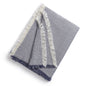 Prime Linens Collection Ruffled Indigo/White Throw Blanket (50" x 70")