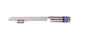 Ben and Jonah Stainless Steel Challah Bread Knife with Stand- Hammered Nickel/Blue Rings-13"L
