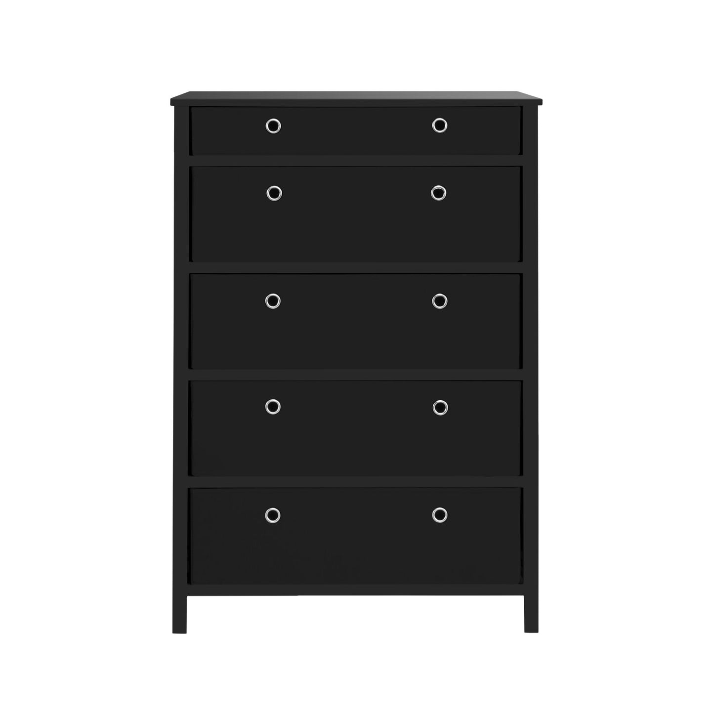 Traditional Elegance EZhome Foldable Furniture 5 Drawer Tall Dresser 45” x 31” x 19” - Black