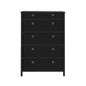 Traditional Elegance EZhome Foldable Furniture 5 Drawer Tall Dresser 45” x 31” x 19” - Black