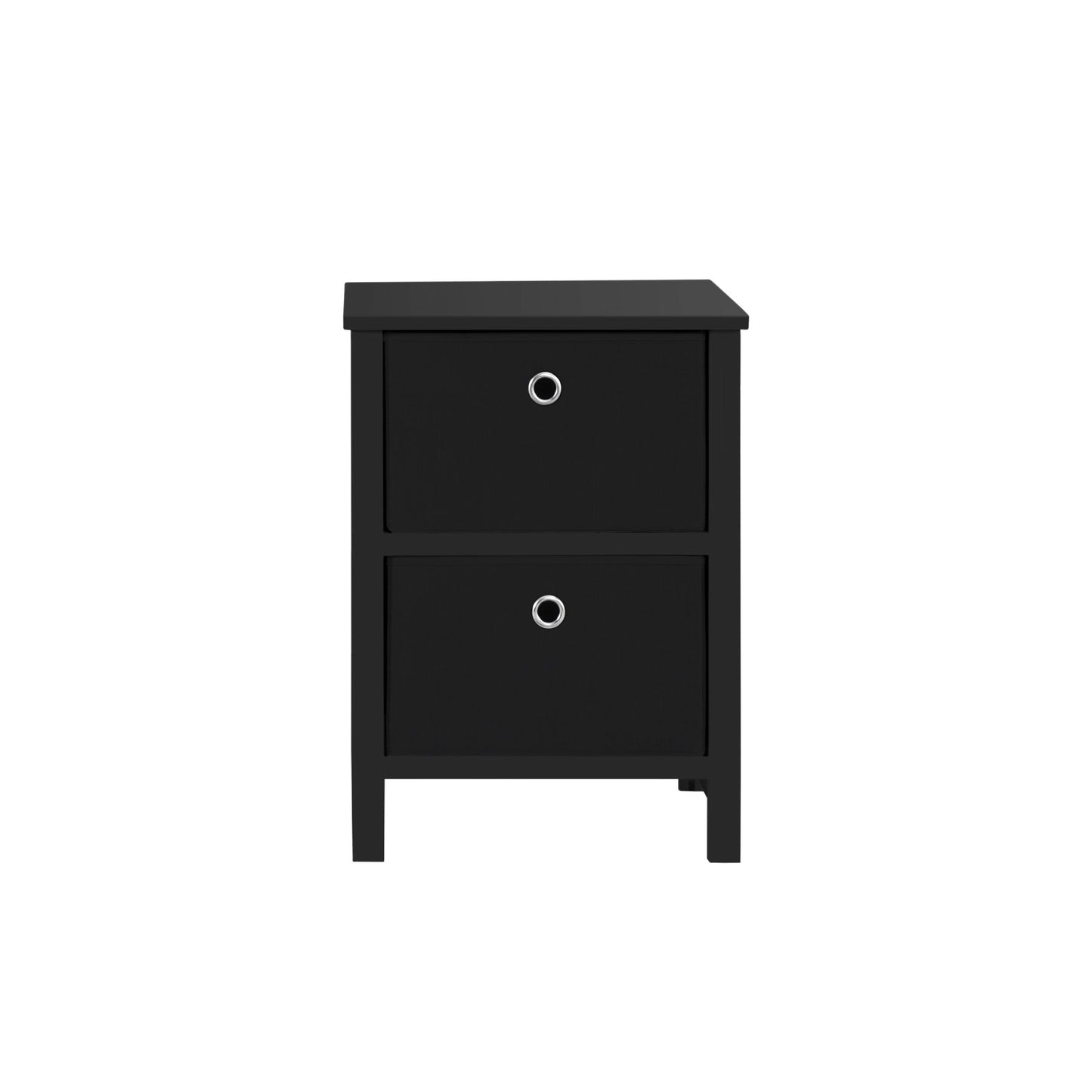 Traditional Elegance EZhome Foldable Furniture 2 Drawer Night Stand 22” x 16” x 19” - Black