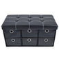 Traditional Elegance Collapsible 6 Drawer Storage Ottoman - Black Faux Leather 30x15x15