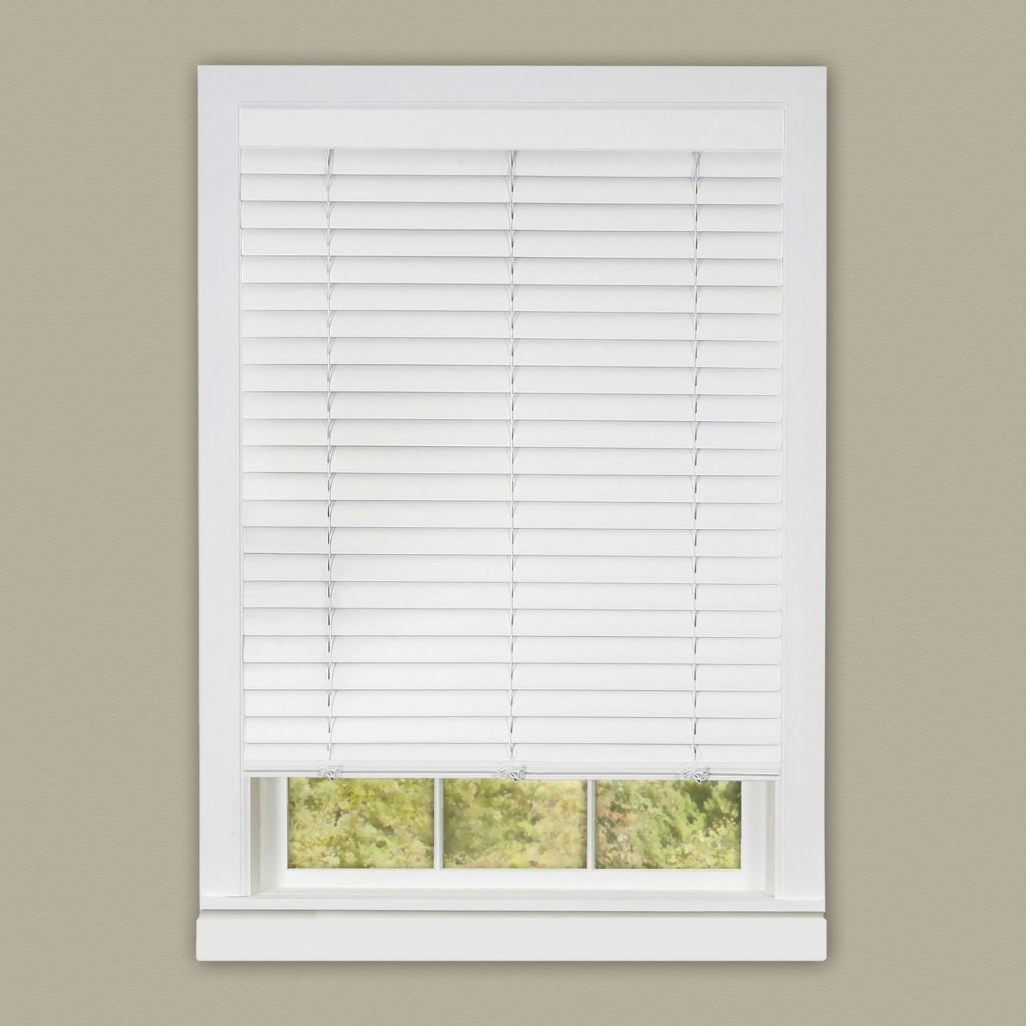 Traditional Elegance Cordless Eclipse 2" Vinyl Venetian Blind with 2 in. Valance 27x64 - White