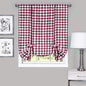 Traditional Elegance Buffalo Check Window Curtain Tie Up Shade - 42x63 - Burgundy