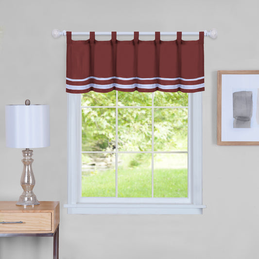 Traditional Elegance Bismark Window Curtain Valance - 58x14 - Burgundy