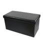 Traditional Elegance Collapsible Storage Ottoman - Black Faux Leather 30x15x15