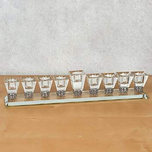 Ben&Jonah Elegant Crystal Menorah-Faux Diamond Stud Decoration-13 1/4" x 2 1/4" x 2 1/4"…