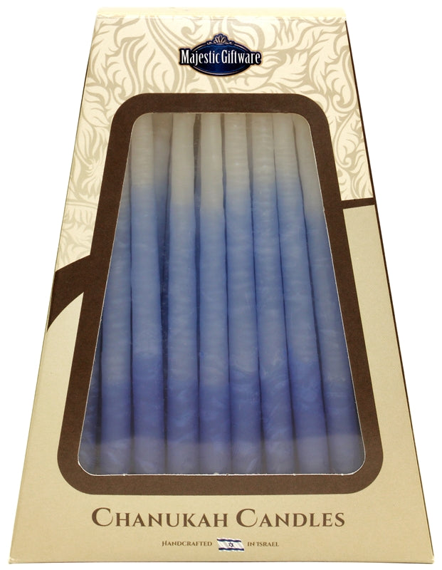 Ben&Jonah Safed Chanukah  Candles - 45 Pack - Blue/White - 6"
