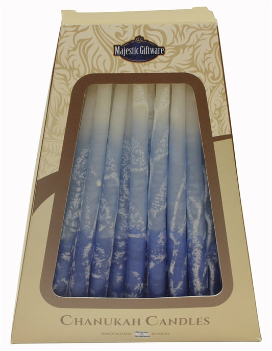 Ben&Jonah Safed Chanukah Candles - 45 Pack - Blue/White - 6"